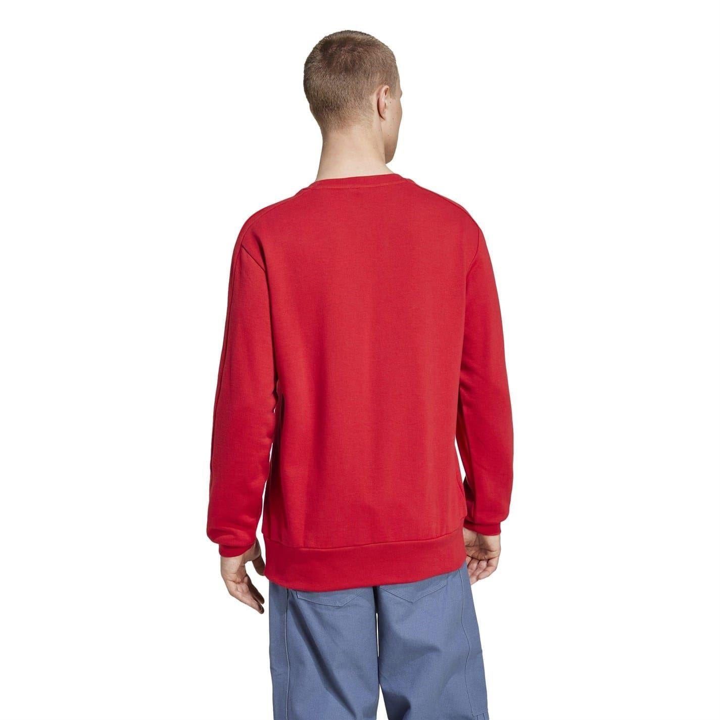 Red - Side - FC Bayern Munich Unisex Adult Dna Adidas Cotton Long-Sleeved Sweatshirt