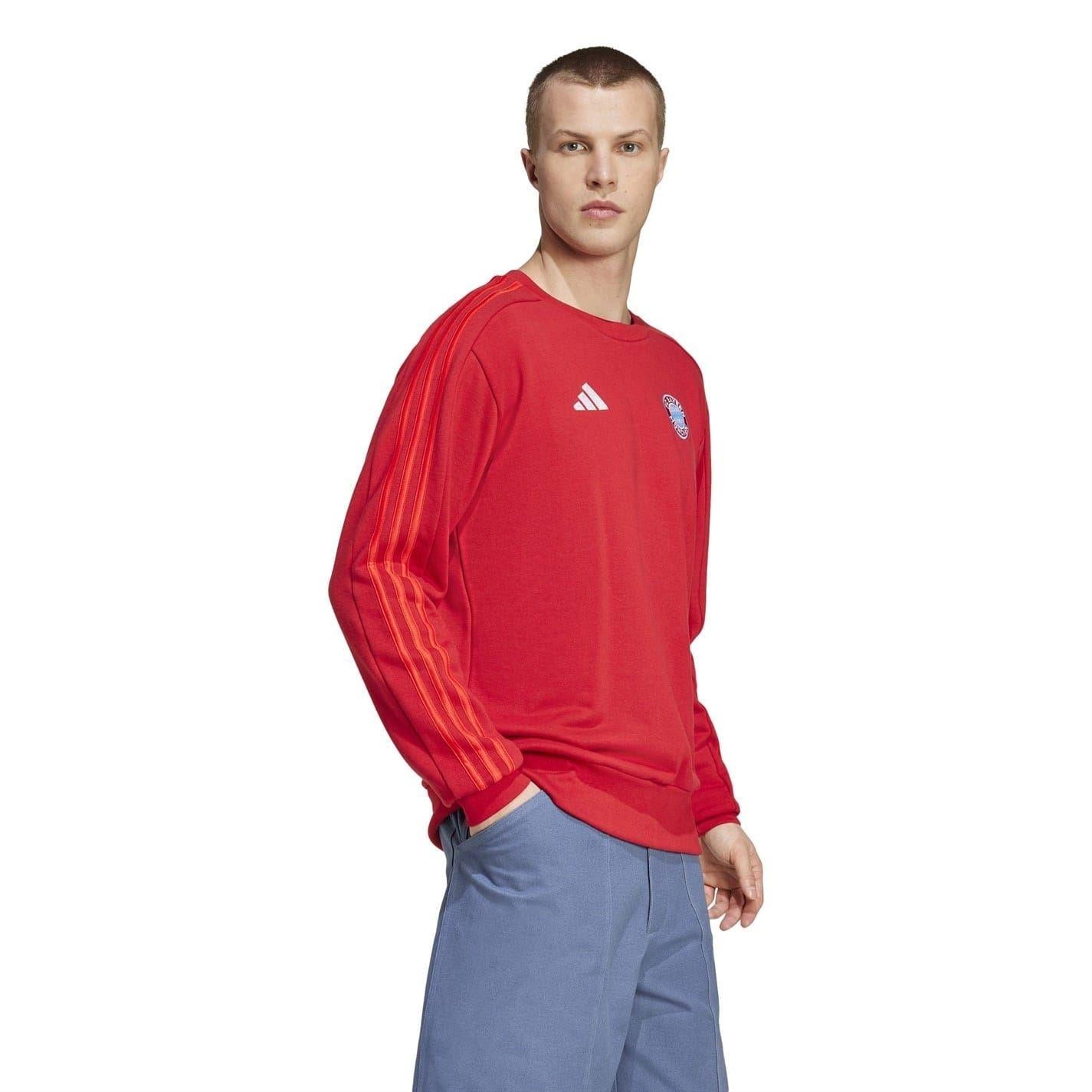 Red - Lifestyle - FC Bayern Munich Unisex Adult Dna Adidas Cotton Long-Sleeved Sweatshirt