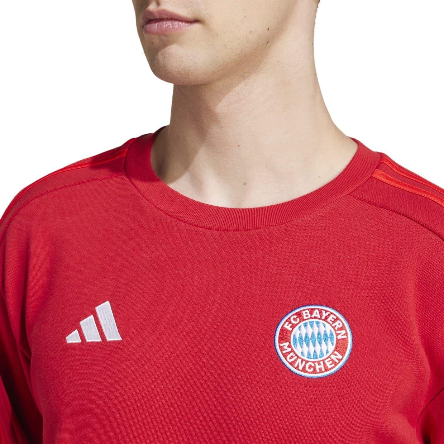Red - Pack Shot - FC Bayern Munich Unisex Adult Dna Adidas Cotton Long-Sleeved Sweatshirt