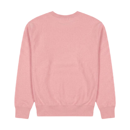 Pink - Back - Champion Mens Crew Neck Regular Long-Sleeved Sweatshirt