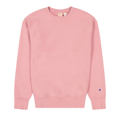 Pink - Front - Champion Mens Crew Neck Regular Long-Sleeved Sweatshirt