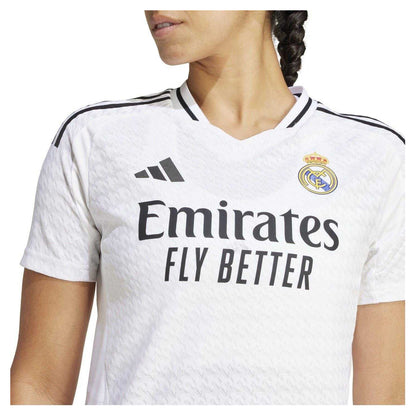 White - Side - Adidas Womens-Ladies Authentic 24-25 Real Madrid CF Home Shirt