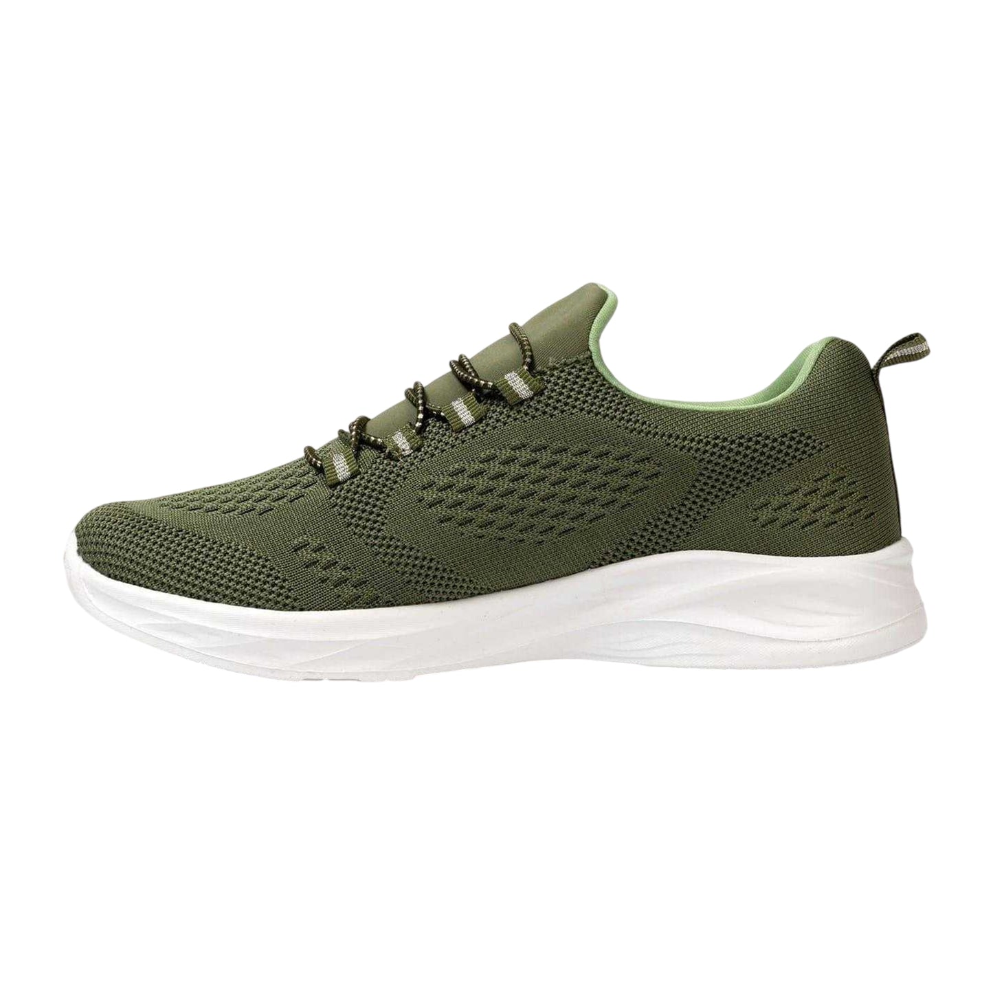 Army Green - Side - Donnay Womens-Ladies Knitted Flat Trainers