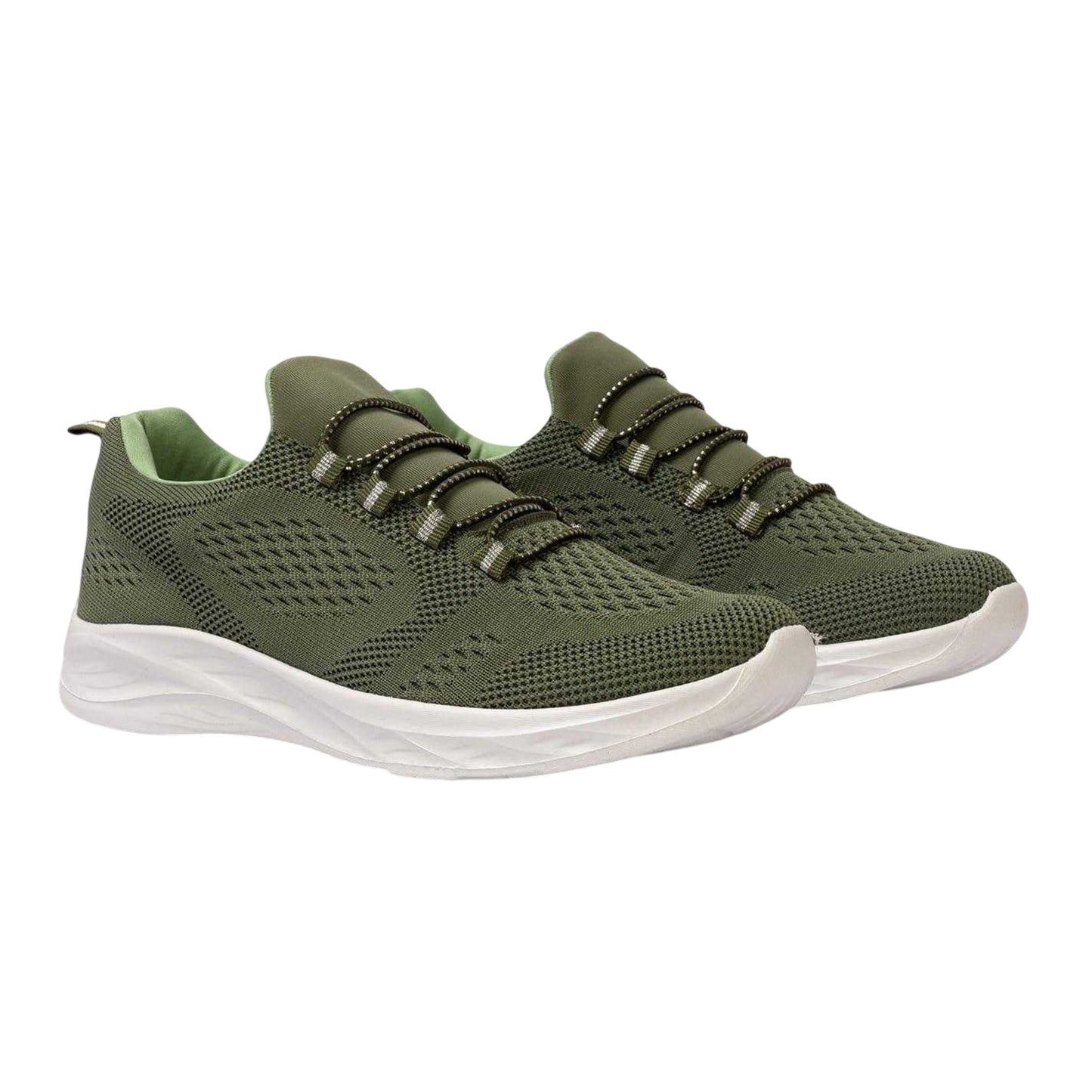 Army Green - Pack Shot - Donnay Womens-Ladies Knitted Flat Trainers