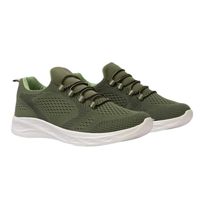 Army Green - Pack Shot - Donnay Womens-Ladies Knitted Flat Trainers