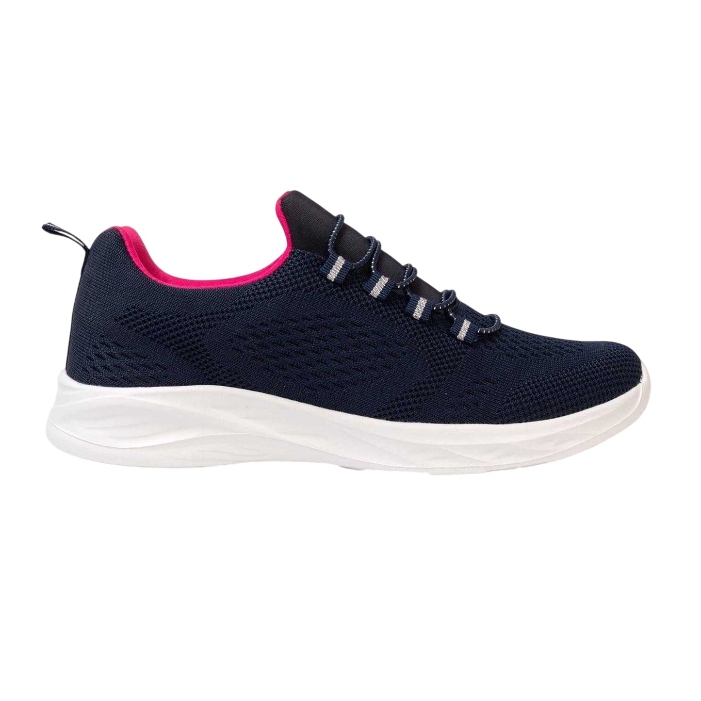 Navy - Front - Donnay Womens-Ladies Knitted Flat Trainers