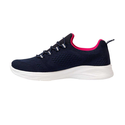 Navy - Side - Donnay Womens-Ladies Knitted Flat Trainers