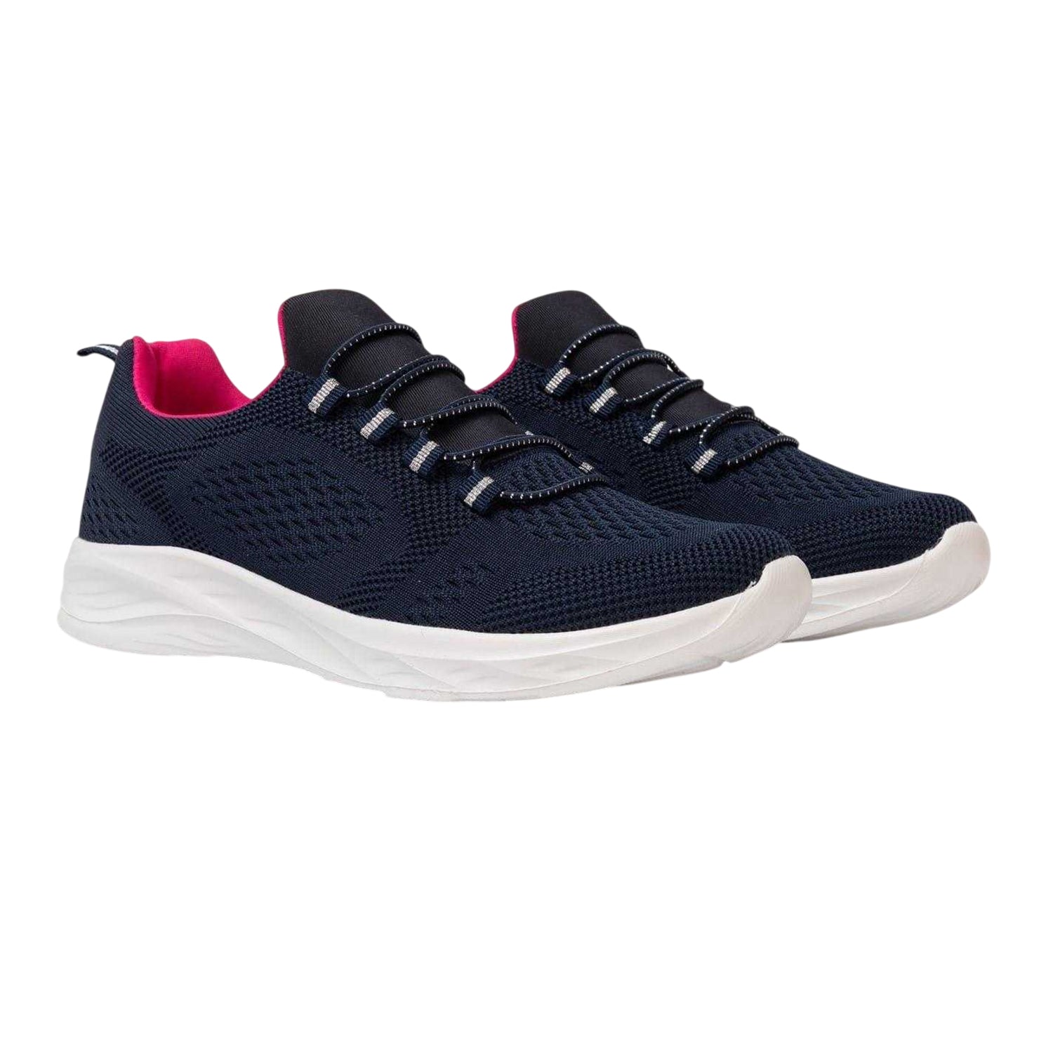 Navy - Pack Shot - Donnay Womens-Ladies Knitted Flat Trainers