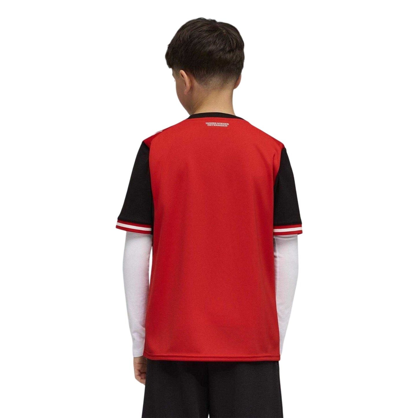 Red-Black - Pack Shot - Austria Childrens-Kids World Cup 2026 Puma Home Shirt