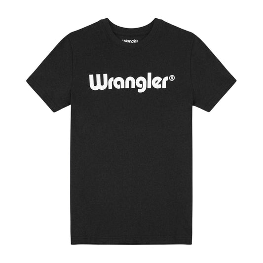 Black - Front - Wrangler Childrens-Kids Logo Cotton Regular T-Shirt
