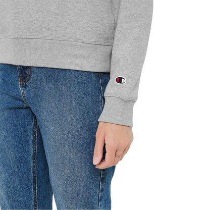 Grey - Side - Champion Womens-Ladies Script Logo Sweatshirt