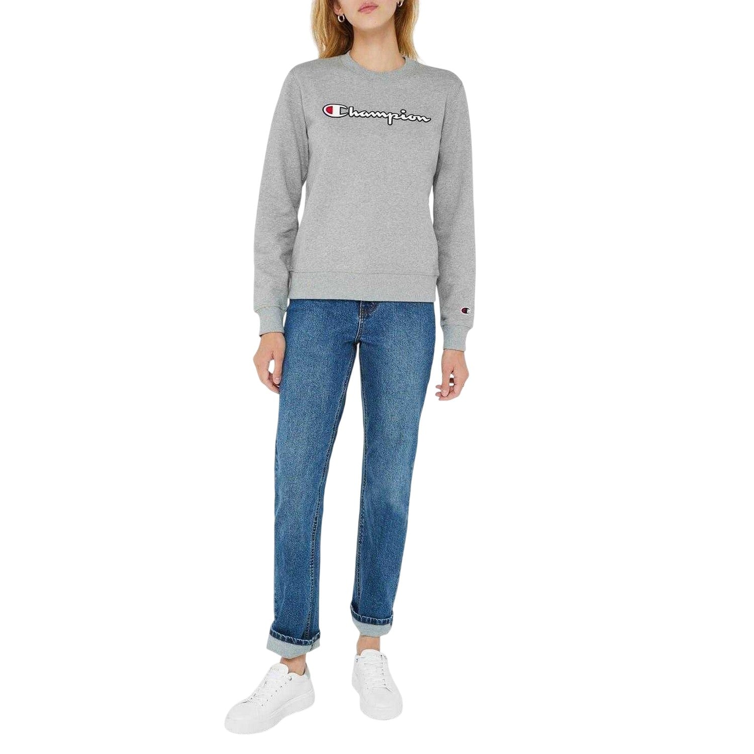 Grey - Lifestyle - Champion Womens-Ladies Script Logo Sweatshirt