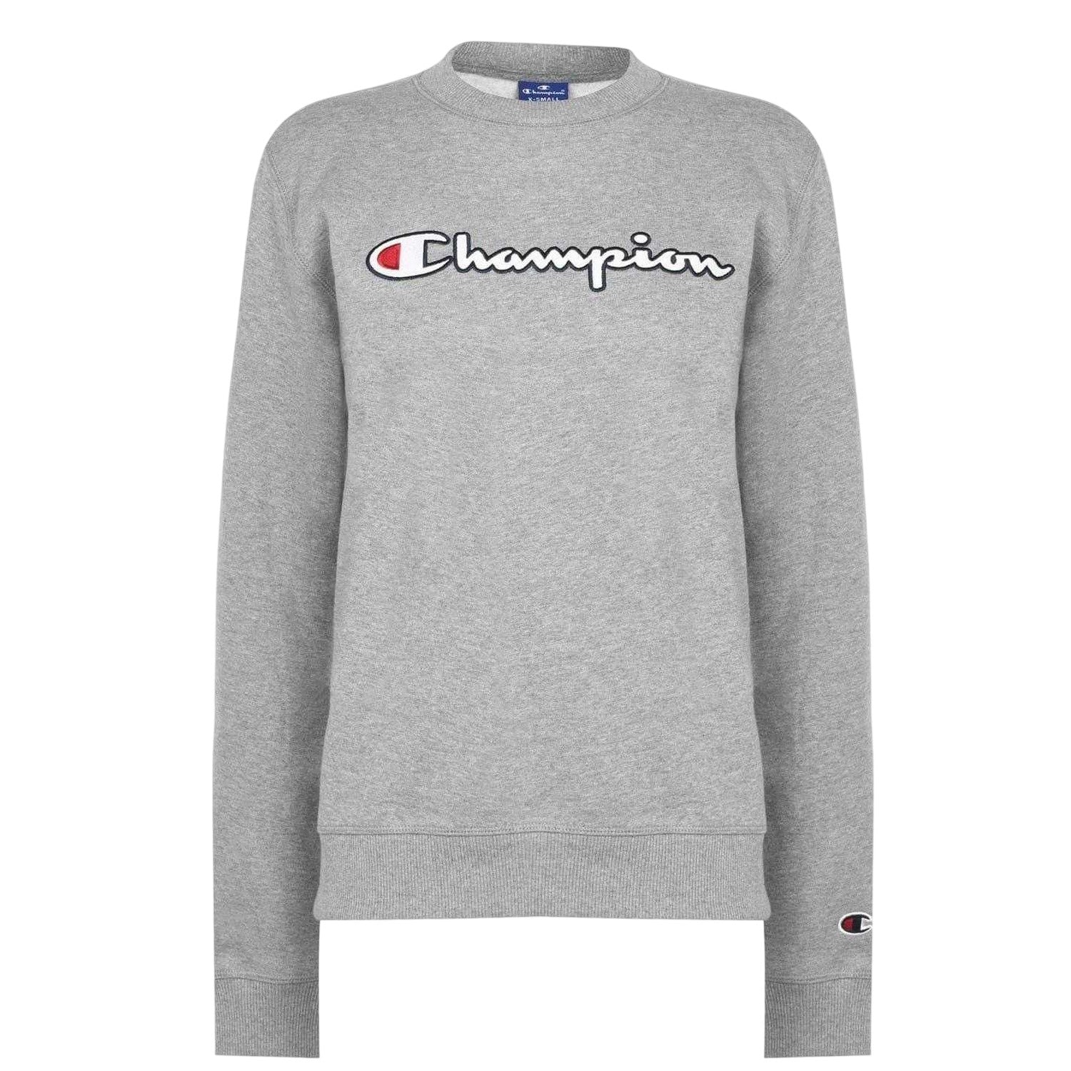 Grey - Front - Champion Womens-Ladies Script Logo Sweatshirt