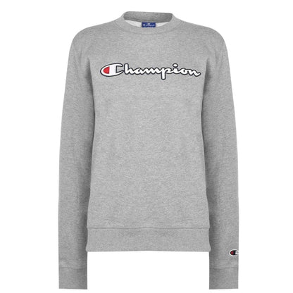 Grey - Front - Champion Womens-Ladies Script Logo Sweatshirt