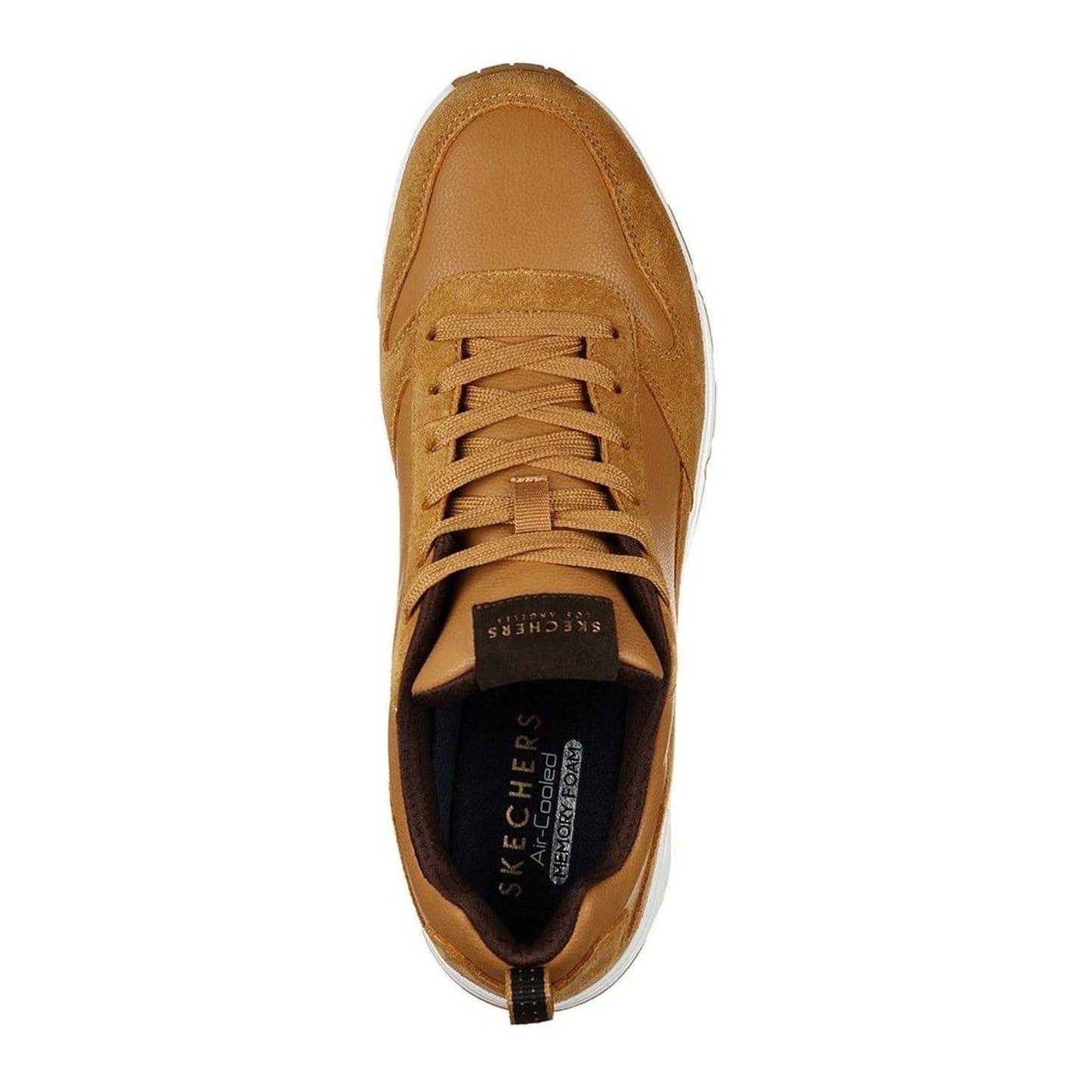 Brown - Side - Skechers Mens Uno Stacre Suede Trainers