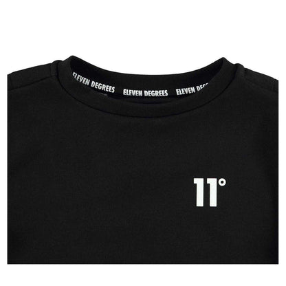 Black - Side - 11 Degrees Childrens-Kids Crew Neck Sweatshirt