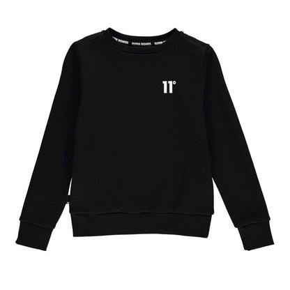 Black - Front - 11 Degrees Childrens-Kids Crew Neck Sweatshirt