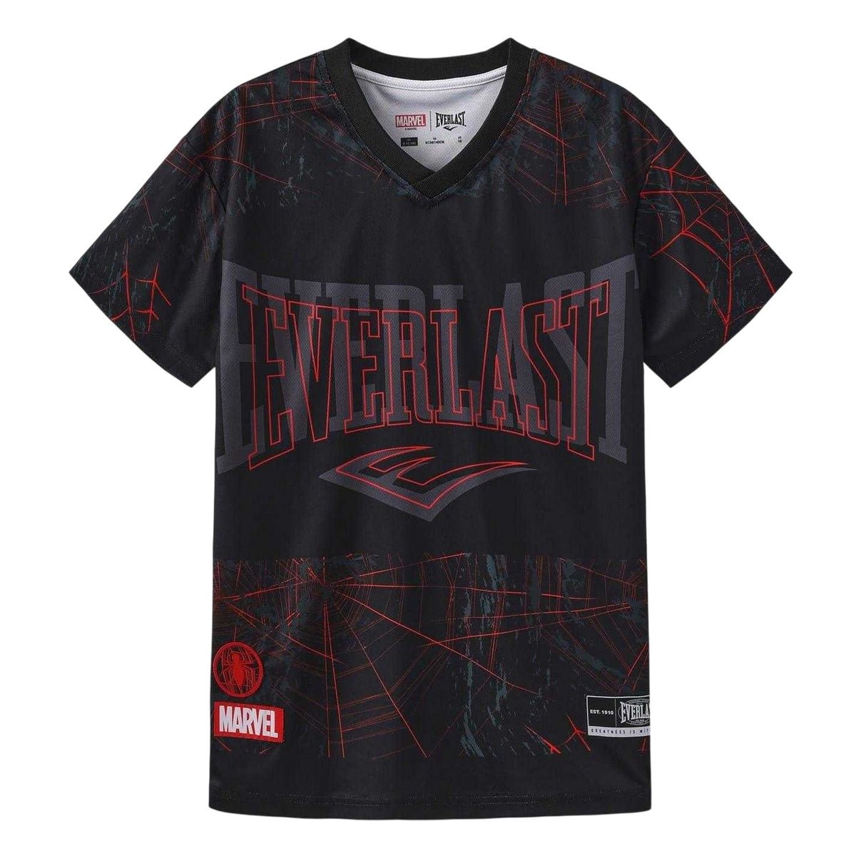 Black - Front - Everlast Childrens-Kids Spider-Man Sports T-Shirt