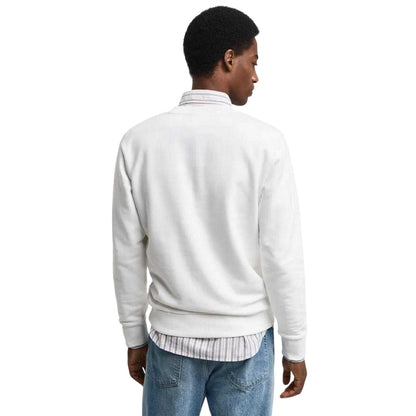 Cream - Back - Gant Mens Tonal Logo Regular Sweatshirt