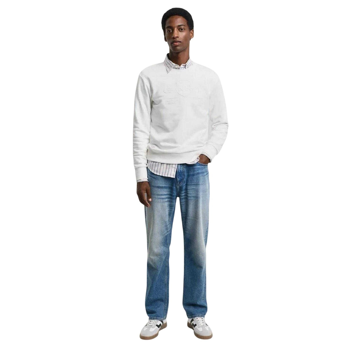 Cream - Lifestyle - Gant Mens Tonal Logo Regular Sweatshirt
