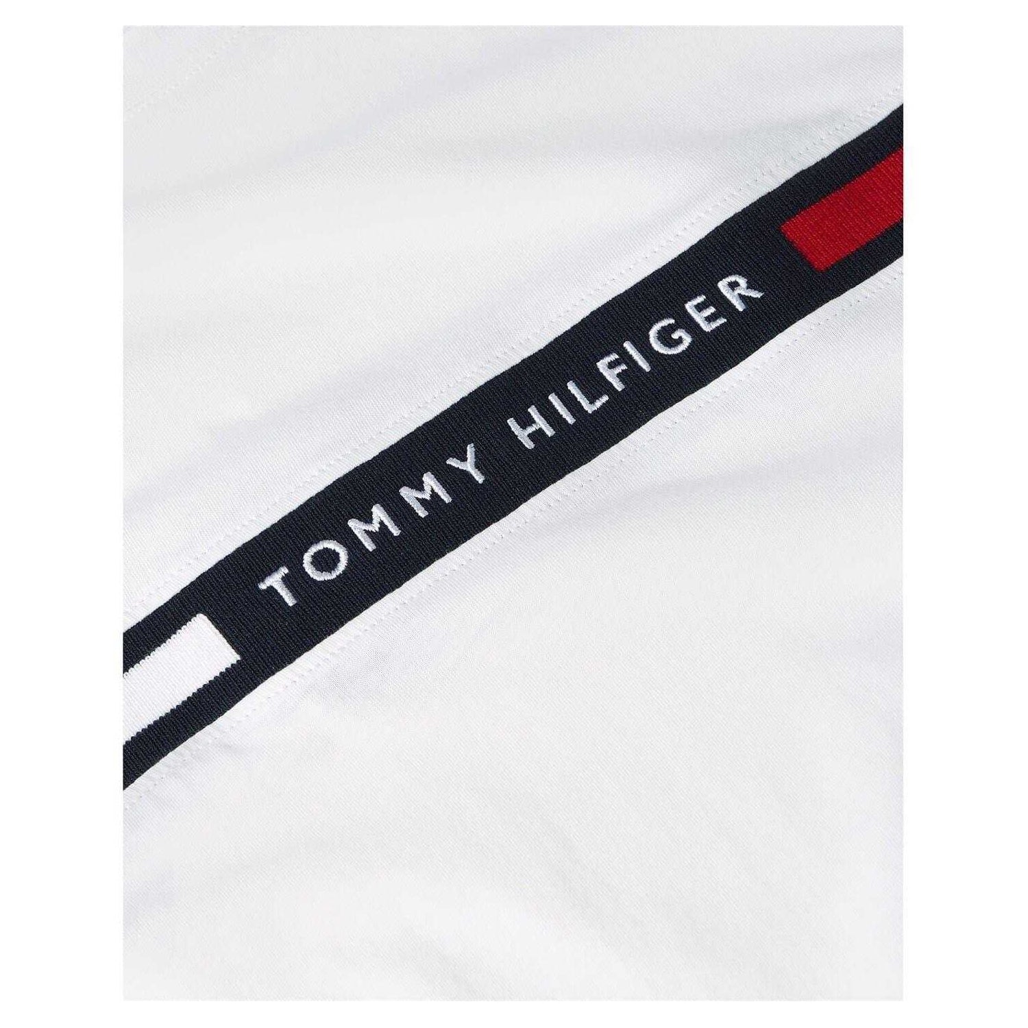 White - Side - Tommy Hilfiger Mens Panel Cotton Branded Tape Regular T-Shirt