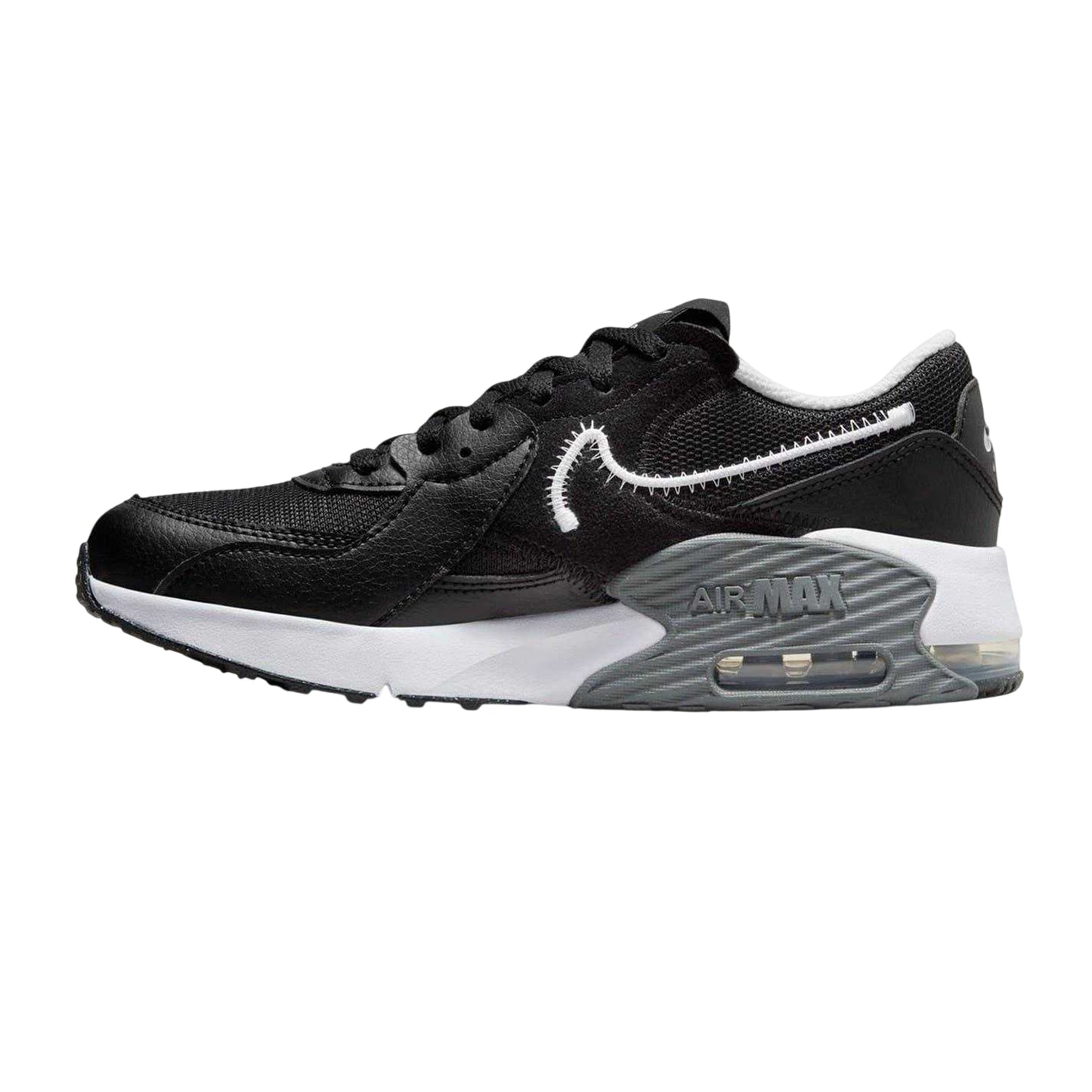 Black-White - Side - Nike Childrens-Kids Air Max Excee Shoes