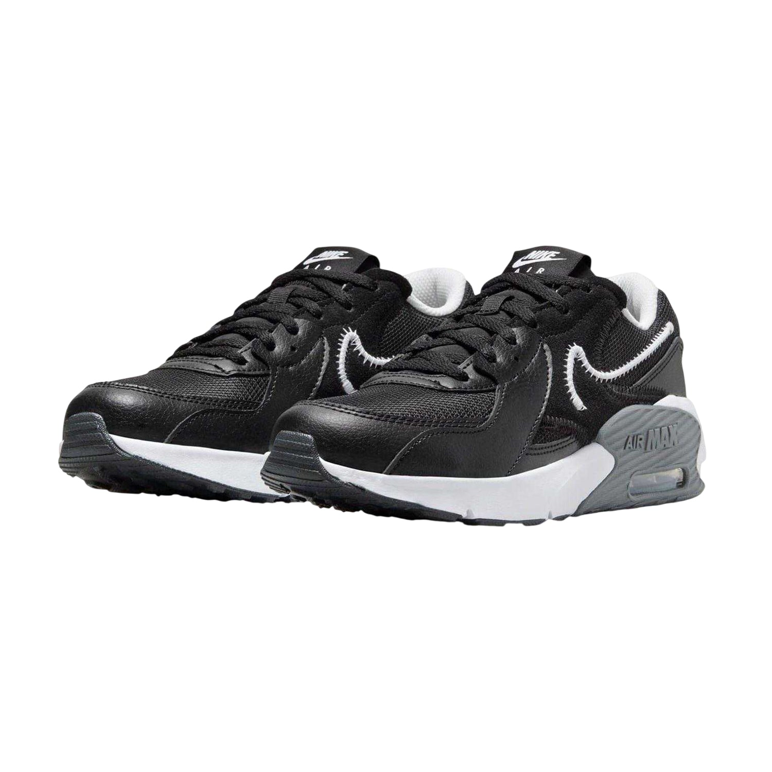Black-White - Pack Shot - Nike Childrens-Kids Air Max Excee Shoes