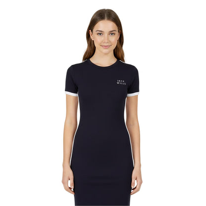 Navy - Side - Jack Wills Womens-Ladies Goodrington Side Stripe Mini Dress