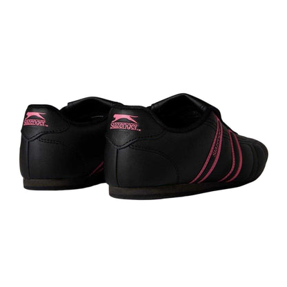 Black-Cerise - Back - Slazenger Womens-Ladies Warrior Leather Trainers