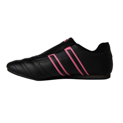 Black-Cerise - Side - Slazenger Womens-Ladies Warrior Leather Trainers