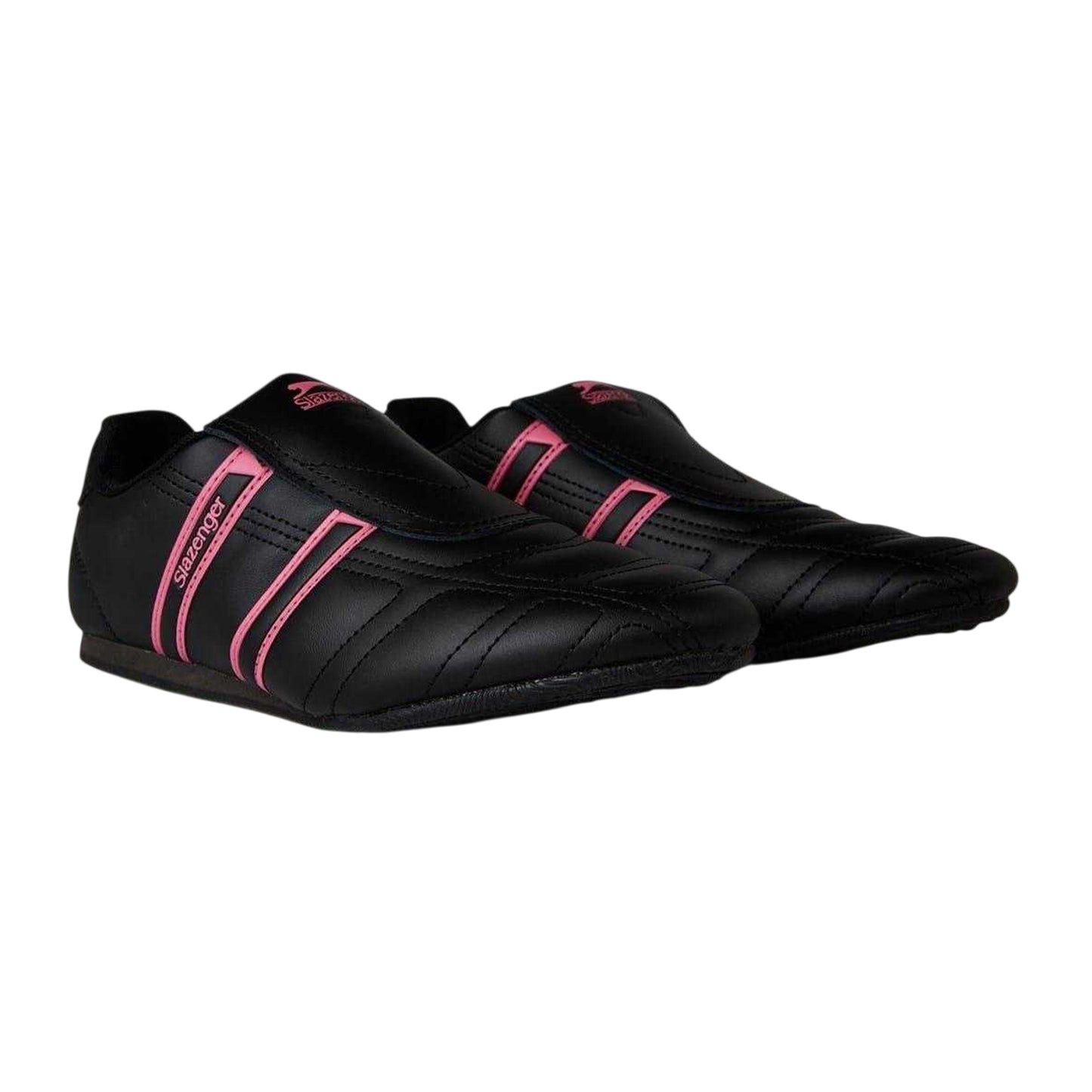 Black-Cerise - Lifestyle - Slazenger Womens-Ladies Warrior Leather Trainers