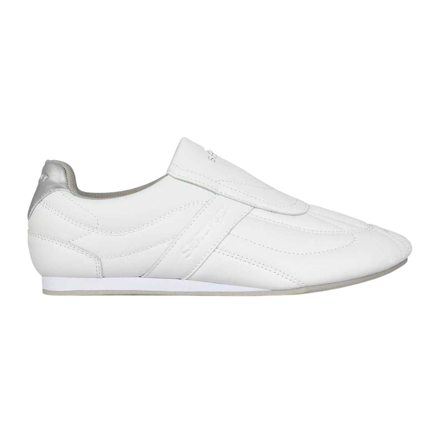 White - Front - Slazenger Womens-Ladies Warrior Leather Trainers