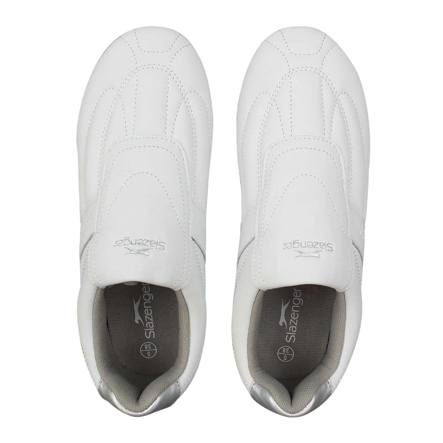 White - Lifestyle - Slazenger Womens-Ladies Warrior Leather Trainers