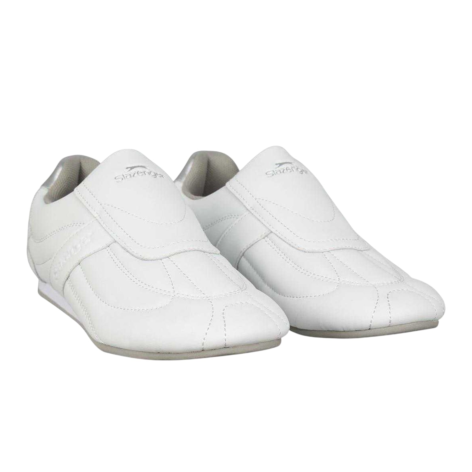 White - Pack Shot - Slazenger Womens-Ladies Warrior Leather Trainers