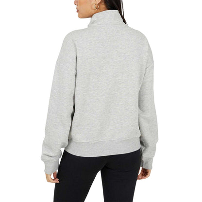 Grey Marl - Back - Brave Soul Womens-Ladies Quarter Zip Sweatshirt