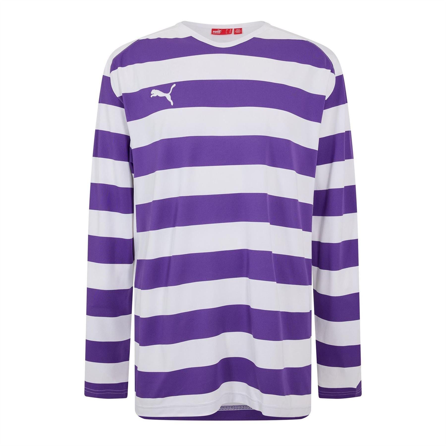 White-Purple - Front - Puma Mens V5.08 Hooped Long-Sleeved T-Shirt