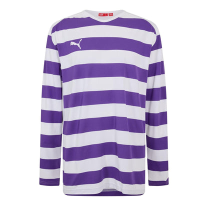 White-Purple - Front - Puma Mens V5.08 Hooped Long-Sleeved T-Shirt