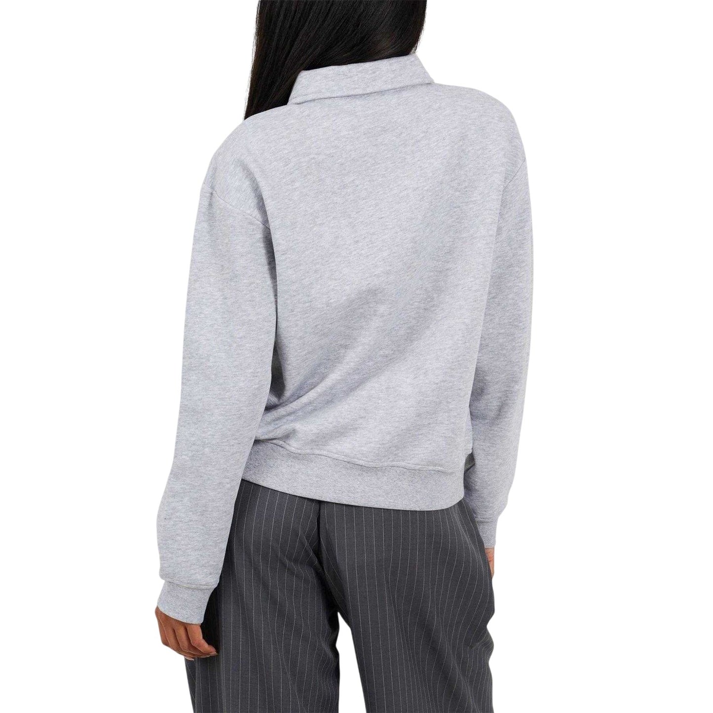 Silver Grey - Back - Brave Soul Womens-Ladies Collared Relaxed Fit Sweatshirt