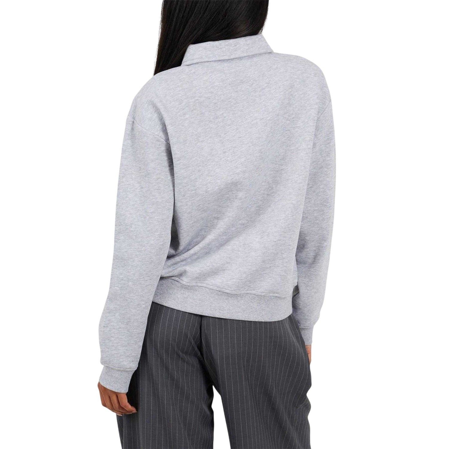 Silver Grey - Back - Brave Soul Womens-Ladies Collared Relaxed Fit Sweatshirt