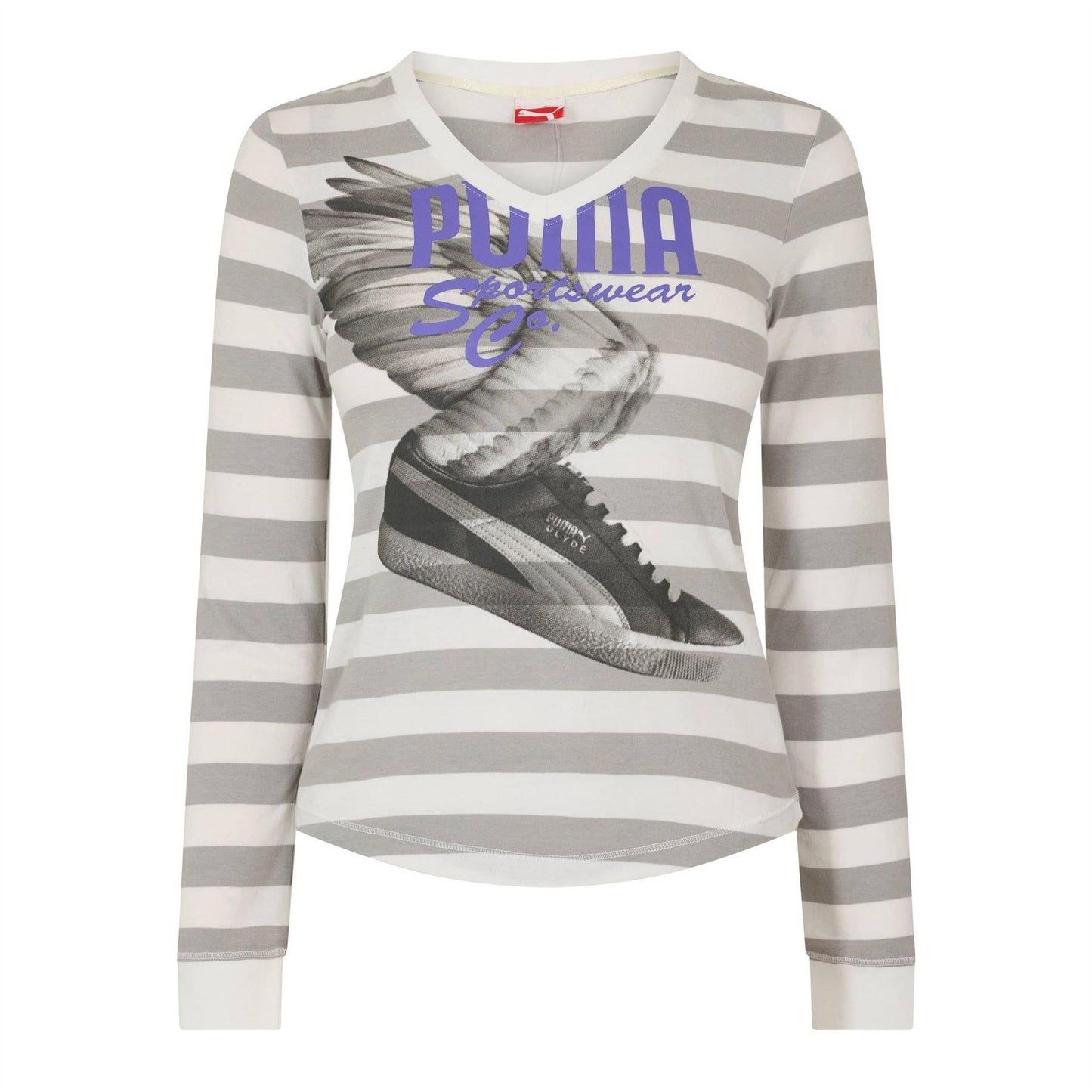 White - Front - Puma Womens-Ladies Clyde Long-Sleeved T-Shirt