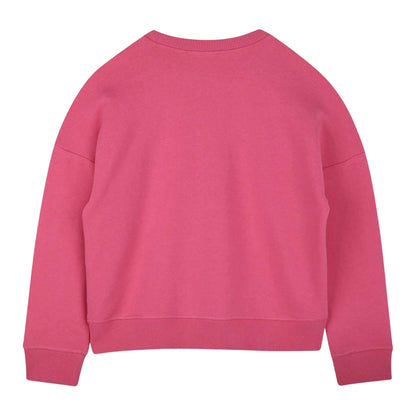 Pink - Back - Hugo Girls Logo Crew Neck Regular Sweatshirt