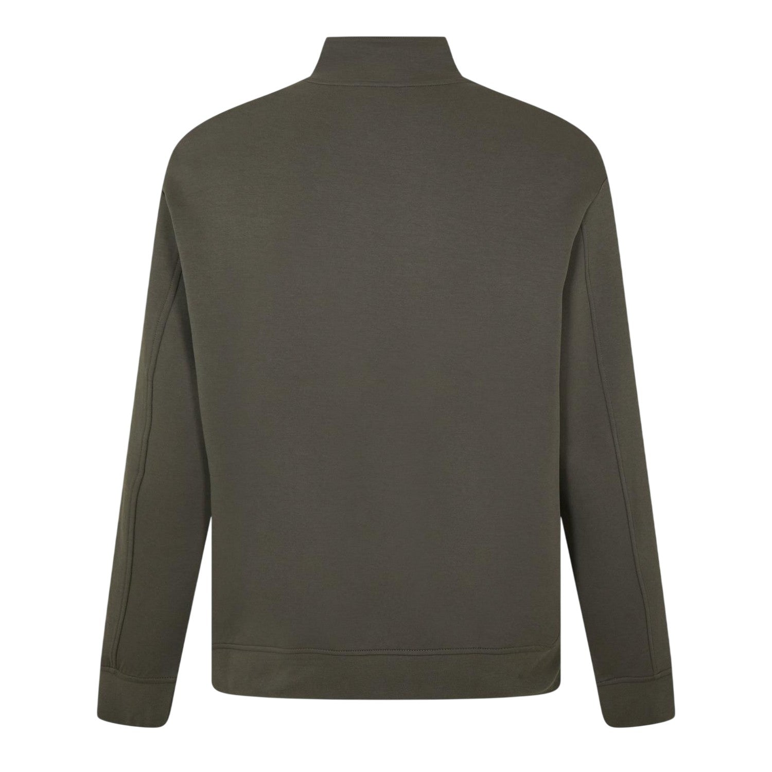 Khaki Green - Back - Armani Exchange Mens Quarter Zip Sweatshirt