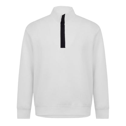 Off White - Front - Armani Exchange Mens Quarter Zip Sweatshirt