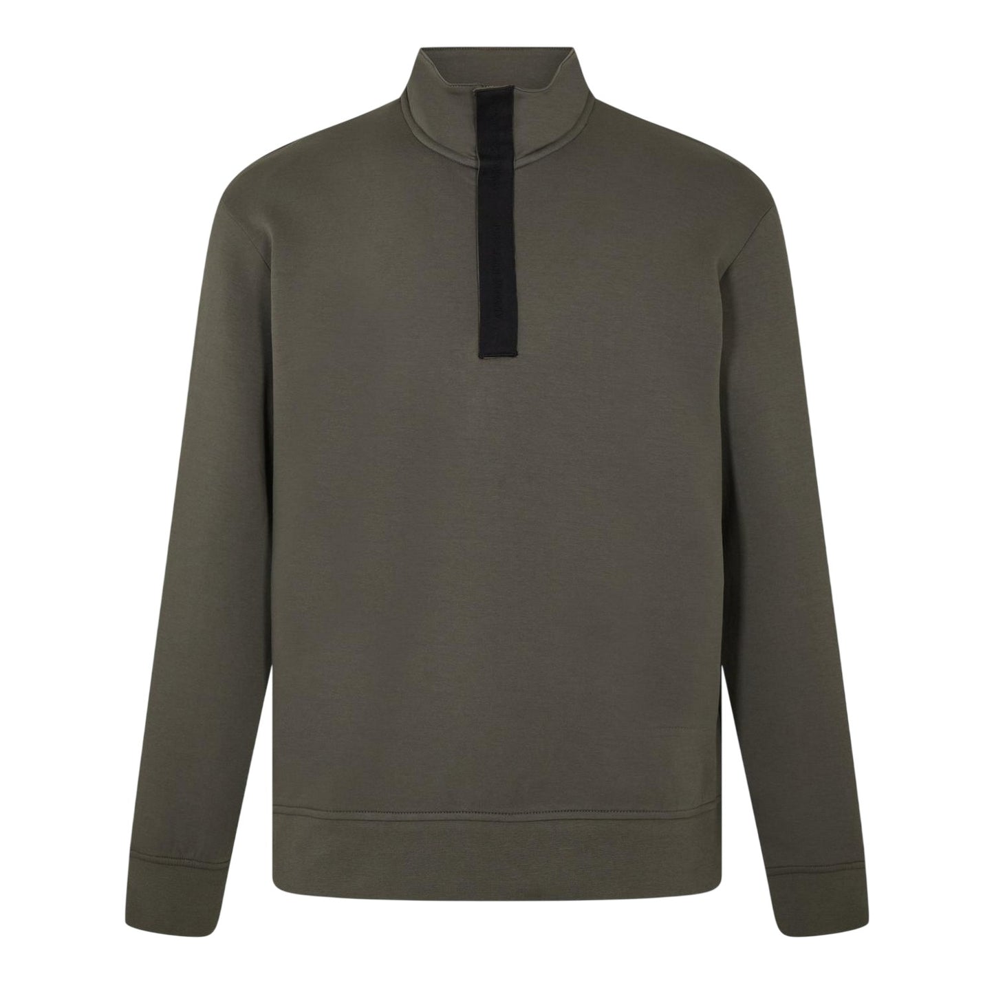 Khaki Green - Front - Armani Exchange Mens Quarter Zip Sweatshirt