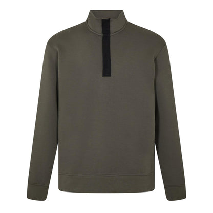 Khaki Green - Front - Armani Exchange Mens Quarter Zip Sweatshirt