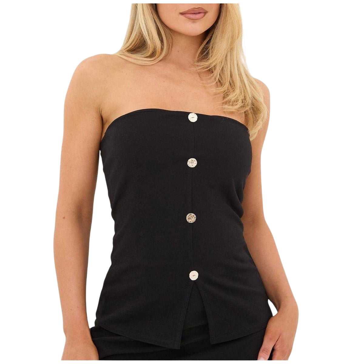 Black - Side - I Saw It First Womens-Ladies Patterned Bandeau Slim Mini Dress