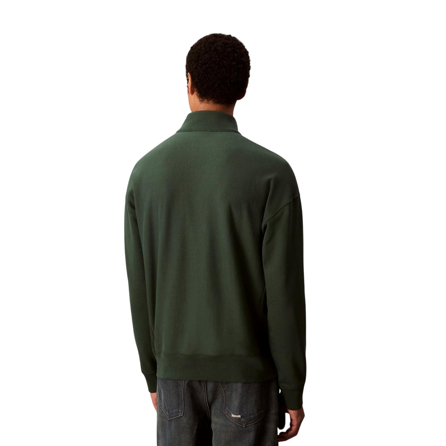 Green - Back - Calvin Klein Mens Monogram Quarter Zip Sweatshirt