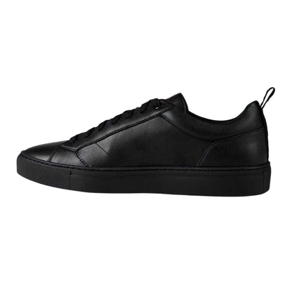 Black - Side - Hugo Mens Leather Tennis Trainers