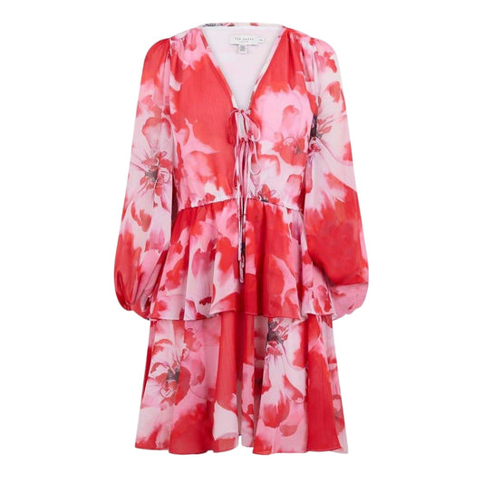 Red - Front - Ted Baker Womens-Ladies Leyna Floral Mini Dress