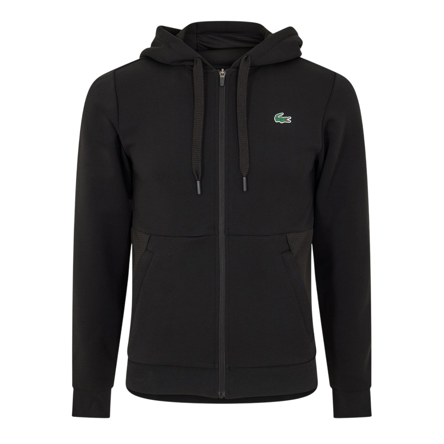 Black - Front - Lacoste Mens Hooded Sweatshirt